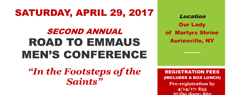 Men's Conference 2017 - Sponsored by the Roman Catholic Diocese of Albany Vocations Office